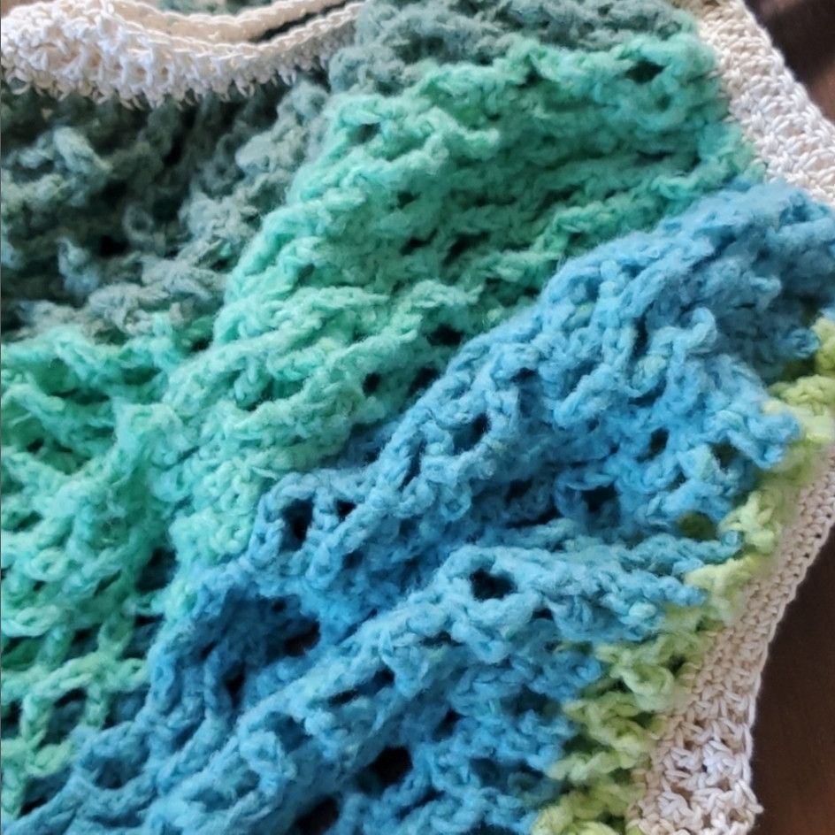 Handmade Handmade Green Farmers Market Bag Crochet French Net Sack Size ONE SIZE - 7 Thumbnail