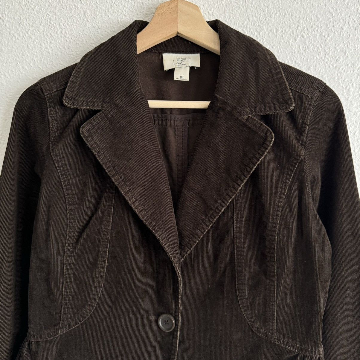 Loft LOFT Vintage Y2K 2000’s Dark Brown Corduroy Blazer Jacket Size M / US 6-8 / IT 42-44 - 3 Thumbnail