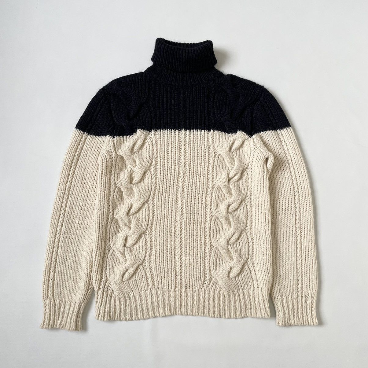 Dries Van Noten Colourblock Alpaca ‘Aran’ Knit Sweater Size US M / EU 48-50 / 2 - 1 Thumbnail