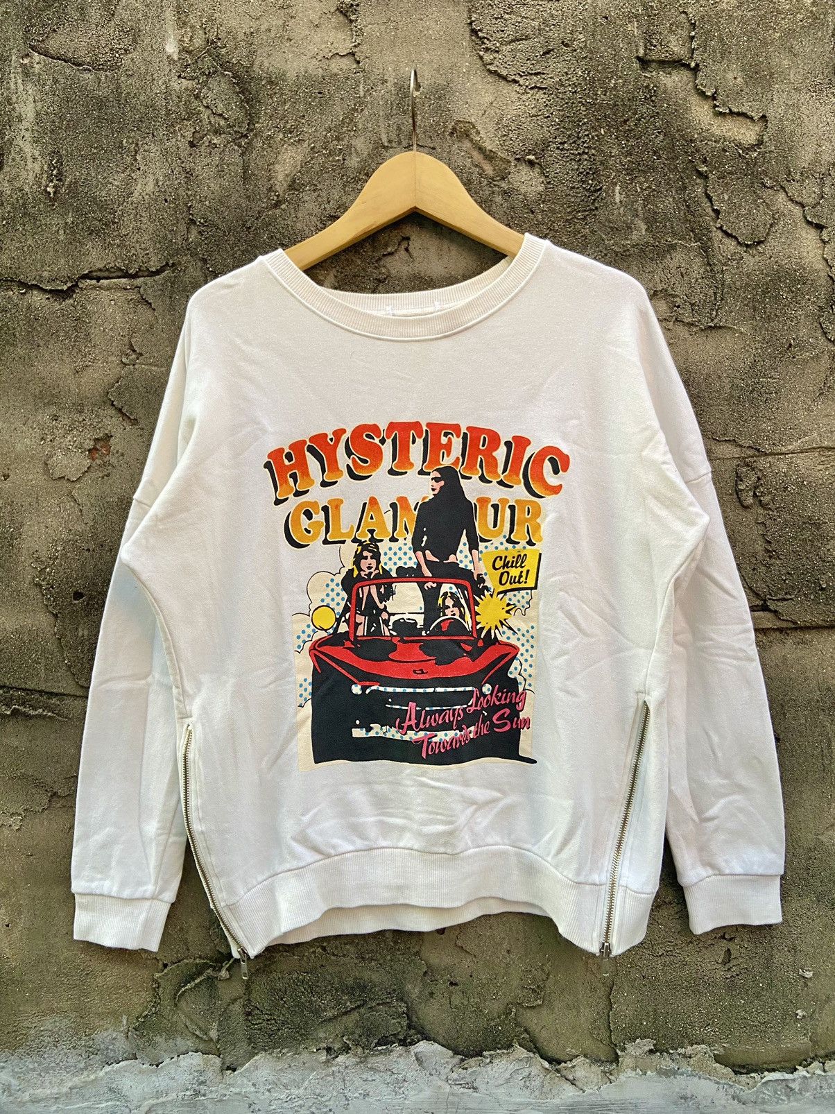Hysteric Glamour 2000s Y2K sweatshirt women art double zipper Size US L / EU 52-54 / 3 - 1 Thumbnail
