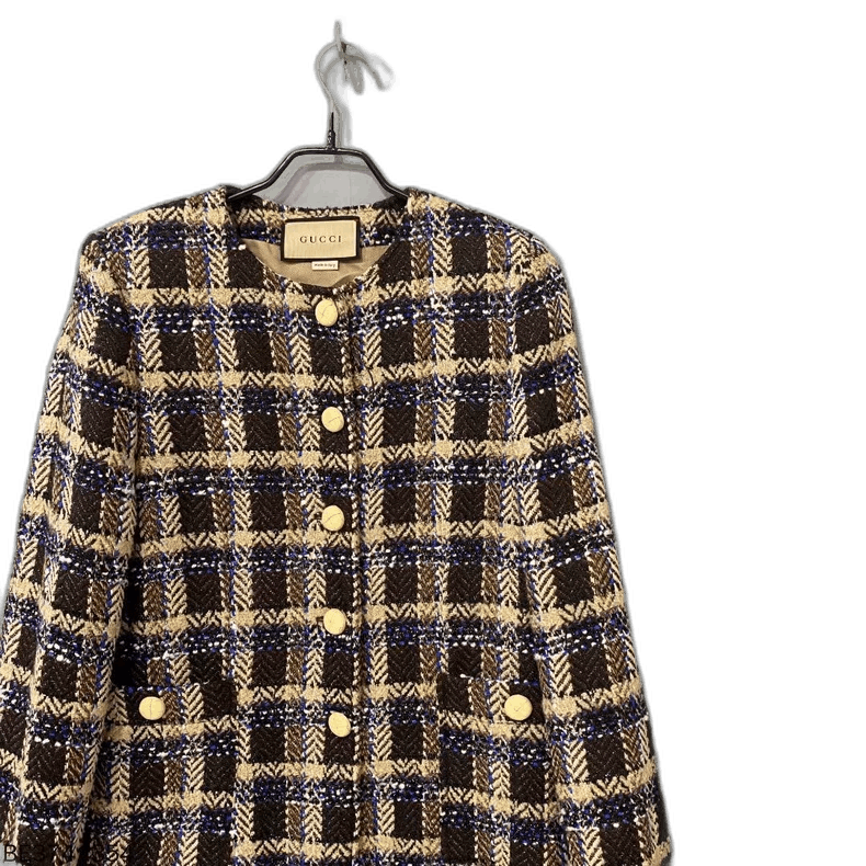 Gucci Gucci Plaid Knit Jacket with Button Closure-2506 Size M / US 6-8 / IT 42-44 - 1 Thumbnail