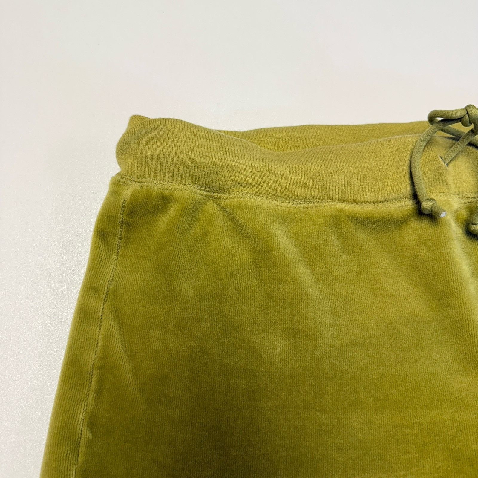 Bcbgmaxazria Vintage BCBG Pants Womens Size PL Olive Yellow Velour Embroi Size 31" - 3 Thumbnail