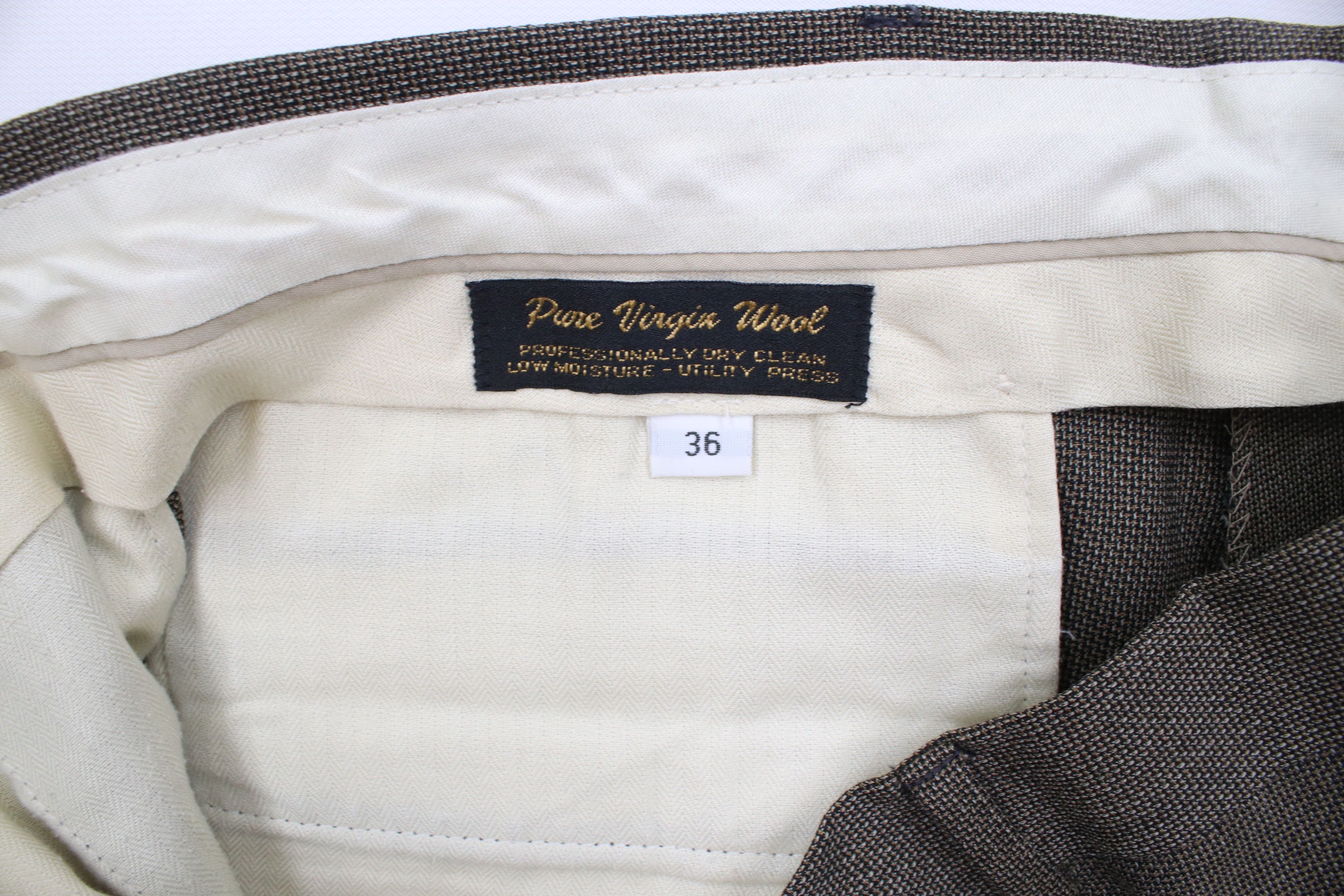 Vintage Vintage 90s Streetwear Pure Virgin Wool Tweed Chino Pants Size US 36 / EU 52 - 9 Thumbnail