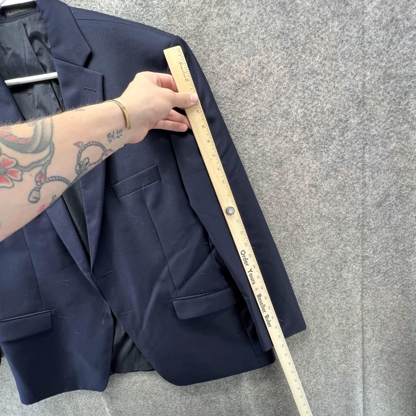 Ralph Lauren Lauren Ralph Lauren Blazer Mens 44S Navy Blue Wool Three-Button Suit Jacket Size 44R - 7 Thumbnail
