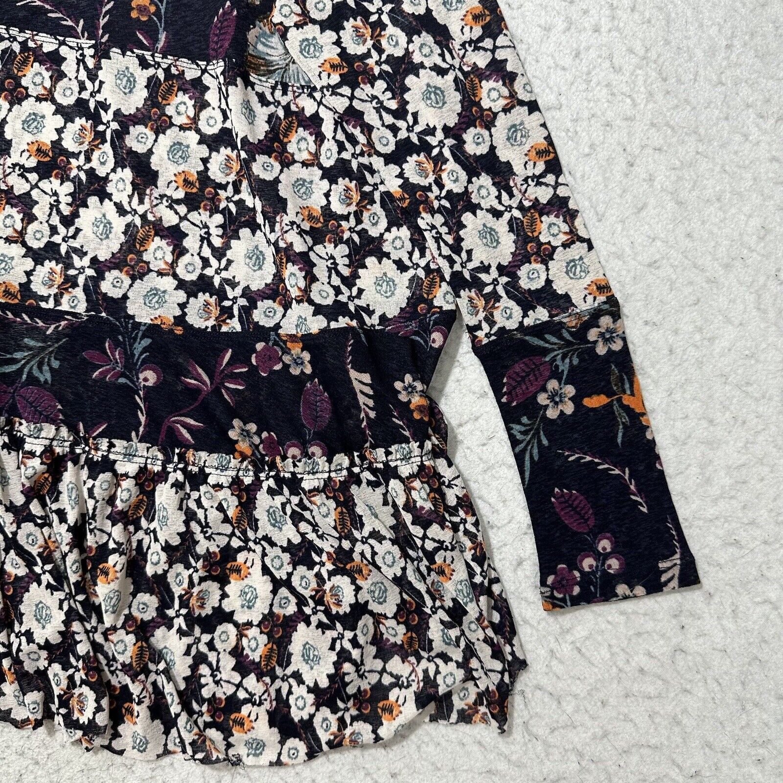 Free People Free People Small Isabelle Swing Tunic Boho Floral Blouse Size S / US 4 / IT 40 - 6 Thumbnail