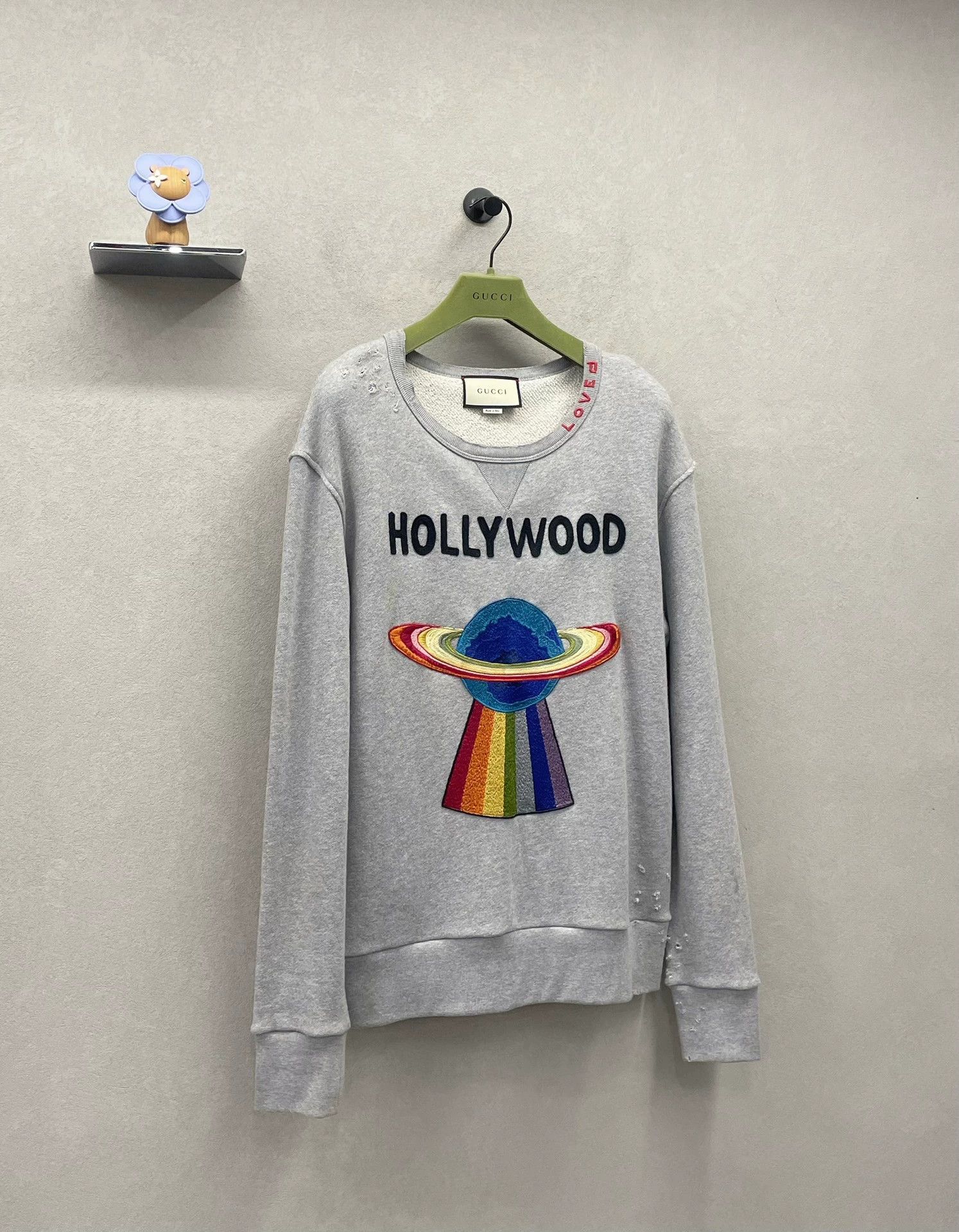 gray gucci hollywood spaceship sweatshirt size S
