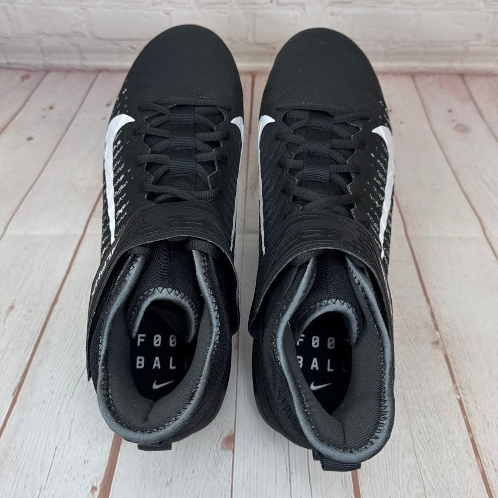 Nike Nike Alpha Menace Pro 2 Mid Black White Football Cleats Size US 13 / EU 46 - 8 Thumbnail