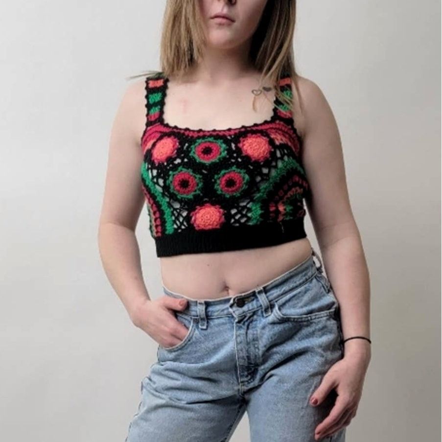 Handmade Handmade Crochet Knit Crop Top - S/M Size M / US 6-8 / IT 42-44 - 4 Thumbnail