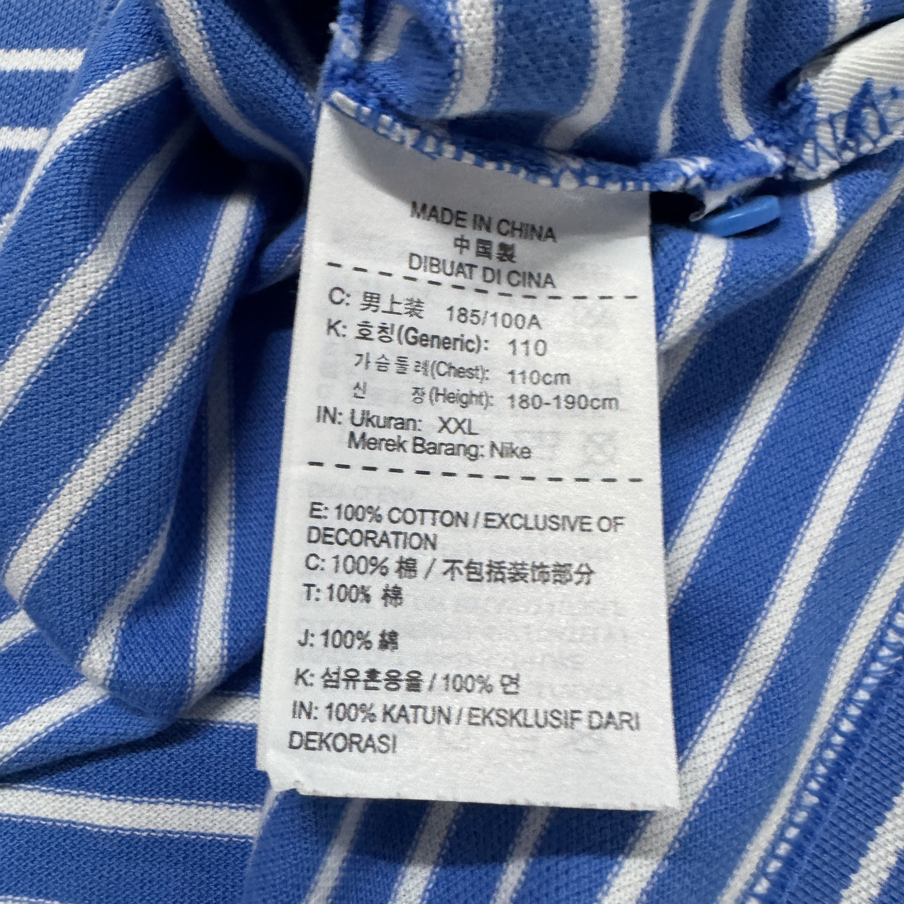 Nike Nike Golf Dri-fit Victory Stripe Polo Blue & White Size US L / EU 52-54 / 3 - 7 Thumbnail