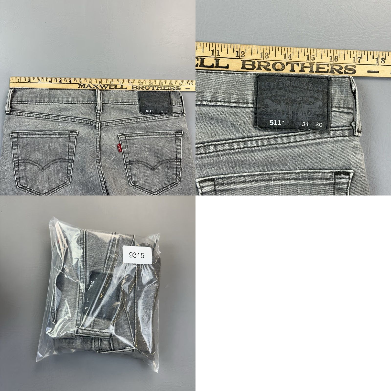 Levi's Levi's 511 Jeans Mens 34x30 Gray Denim Slim Fit Stretch Skate Casual Jeans Size US 34 / EU 50 - 10 Thumbnail