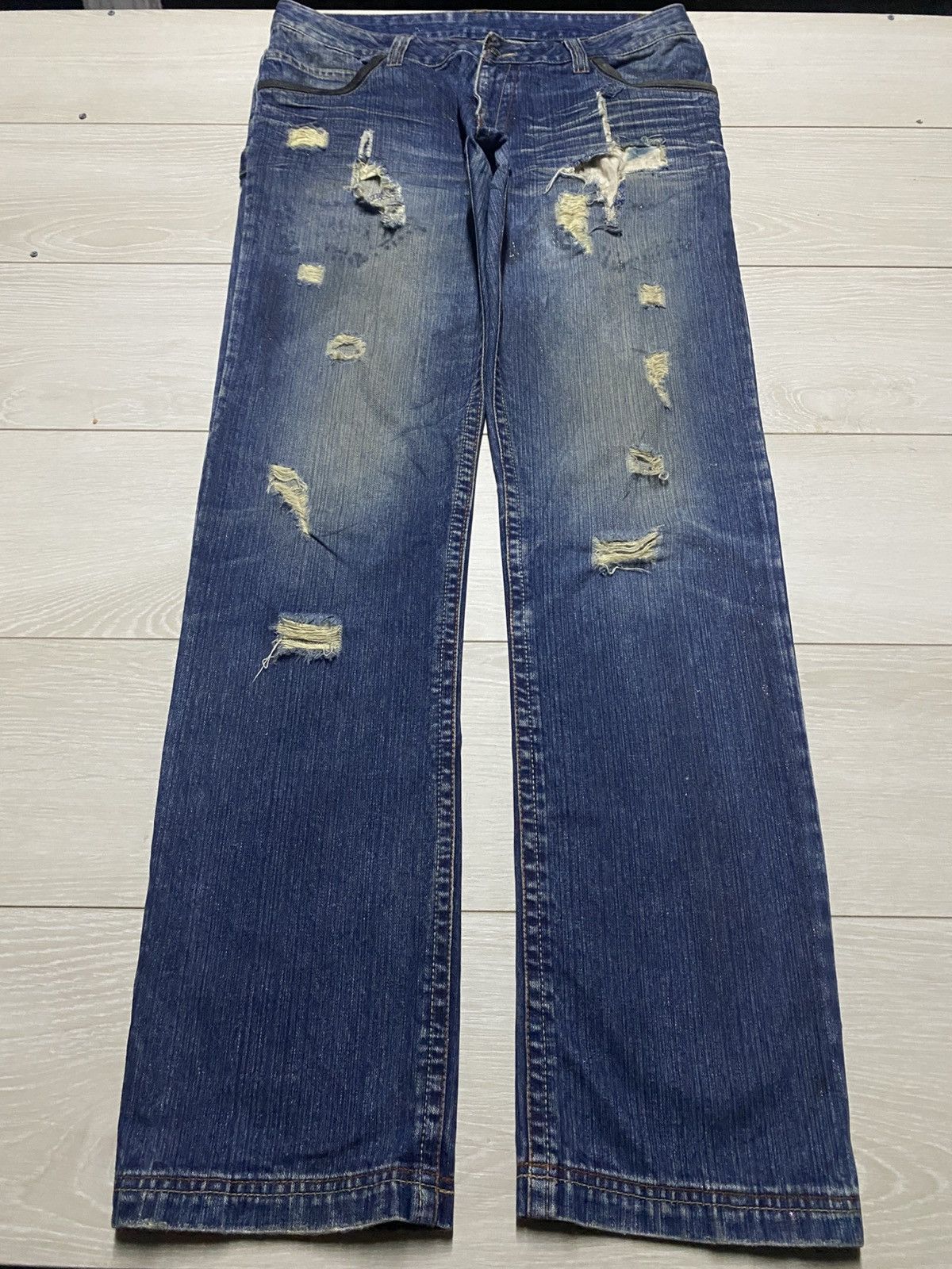 Raw State Raw Limited Edition Denim Distressed Slim Fit Jeans Size US 35 - 1 Thumbnail