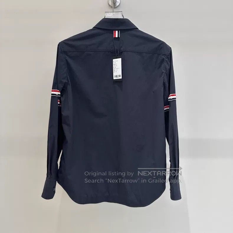 Thom Browne Thom Browne Classic Double Sleeve Logo Jacket in Blue Size US XS / EU 42 / 0 - 2 Thumbnail
