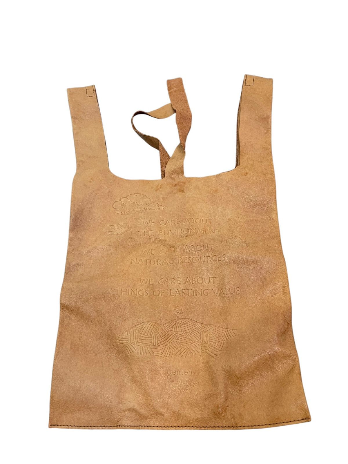 Comme des Garcons × Stussy Full Leather Soft Genten Japan Tote Bag 9🟩 Size ONE SIZE - 3 Thumbnail