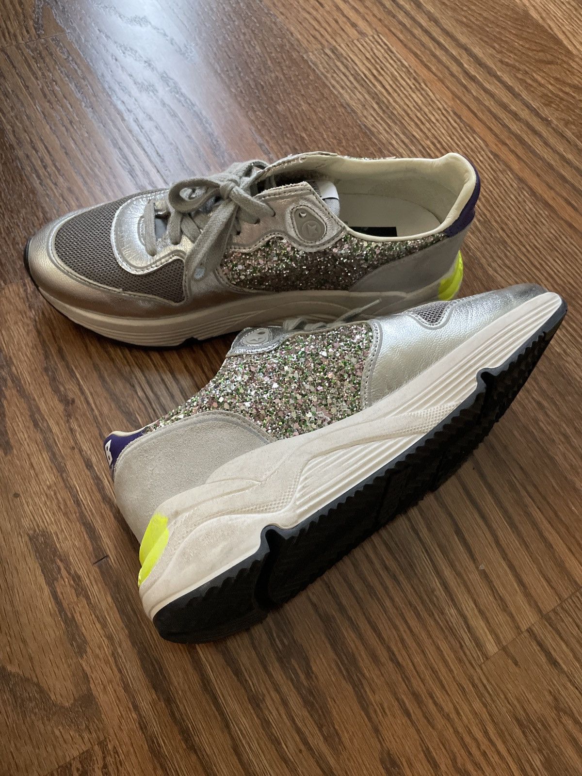 Golden Goose Golden Goose Pink Glitter Running Sole Sneaker (Size 36) Size US 6 / IT 36 - 7 Thumbnail