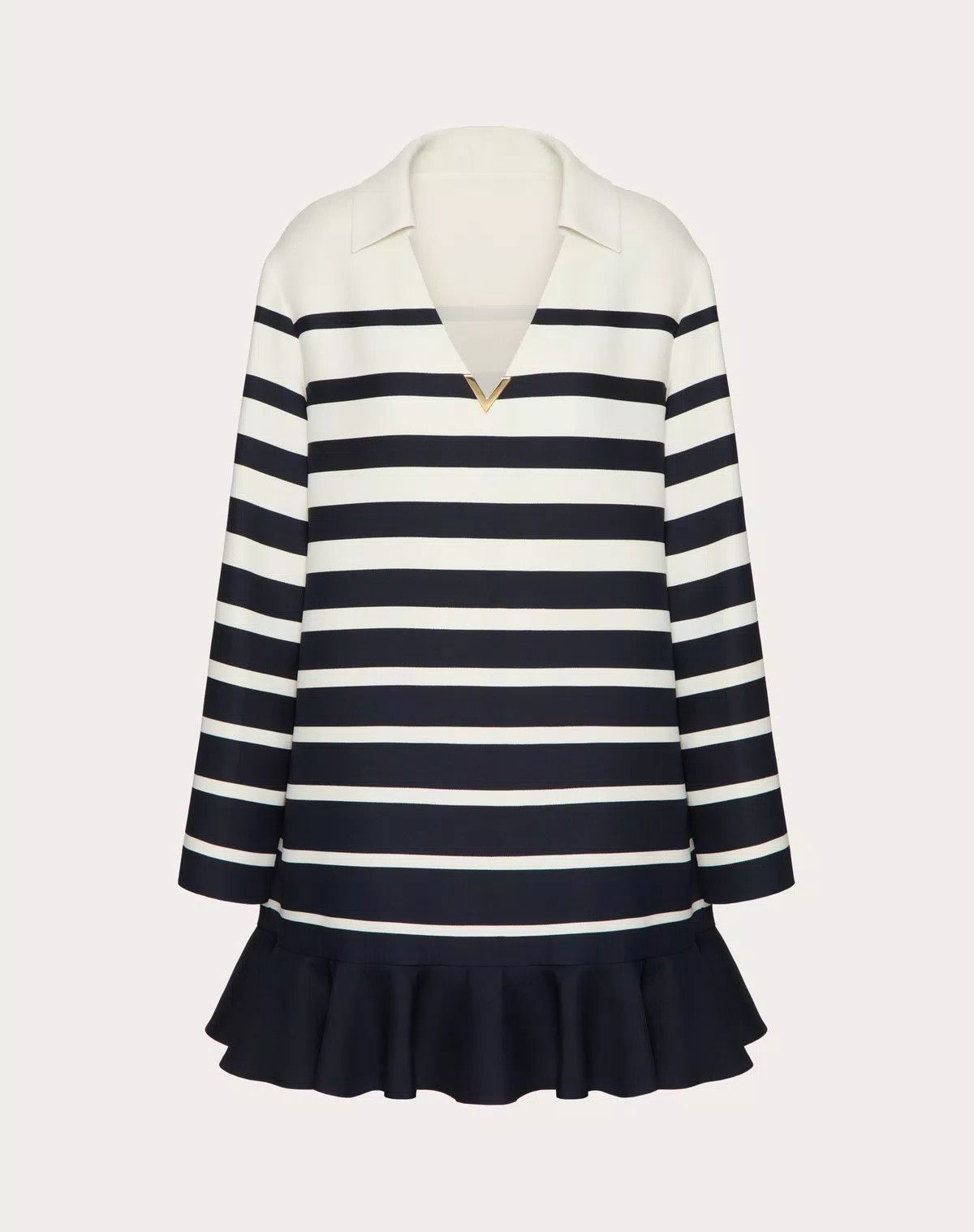 Valentino o1s1wg110426 Short Dress in Ivory/Navy Size M / US 6-8 / IT 42-44 - 1 Thumbnail