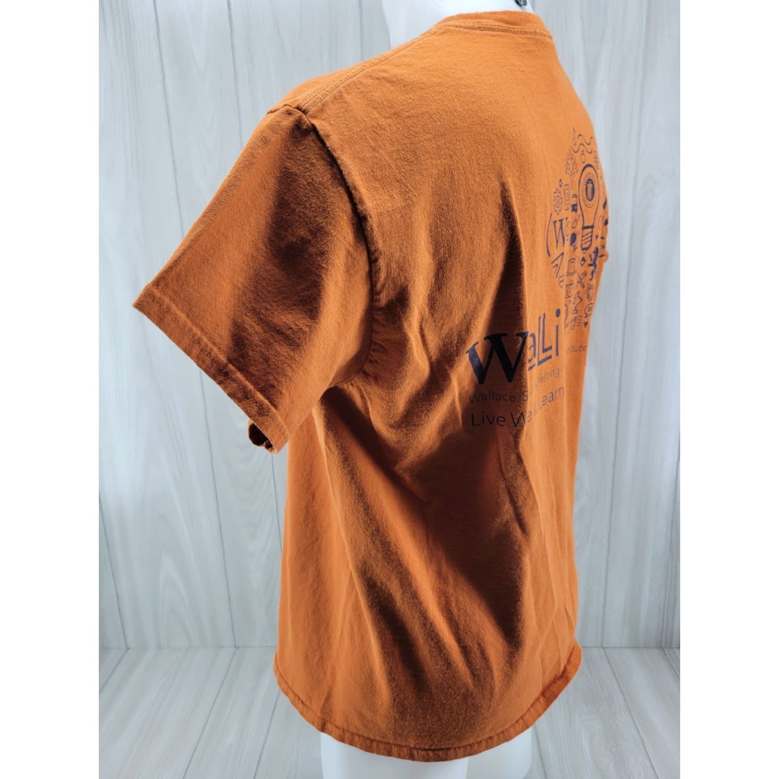 Gildan Wallace State Community College Institute Shirt Mens Large Orange T-Shirt Gildan Ultra Cotton Short Sleeve Crew Neck Size US L / EU 52-54 / 3 - 6 Thumbnail