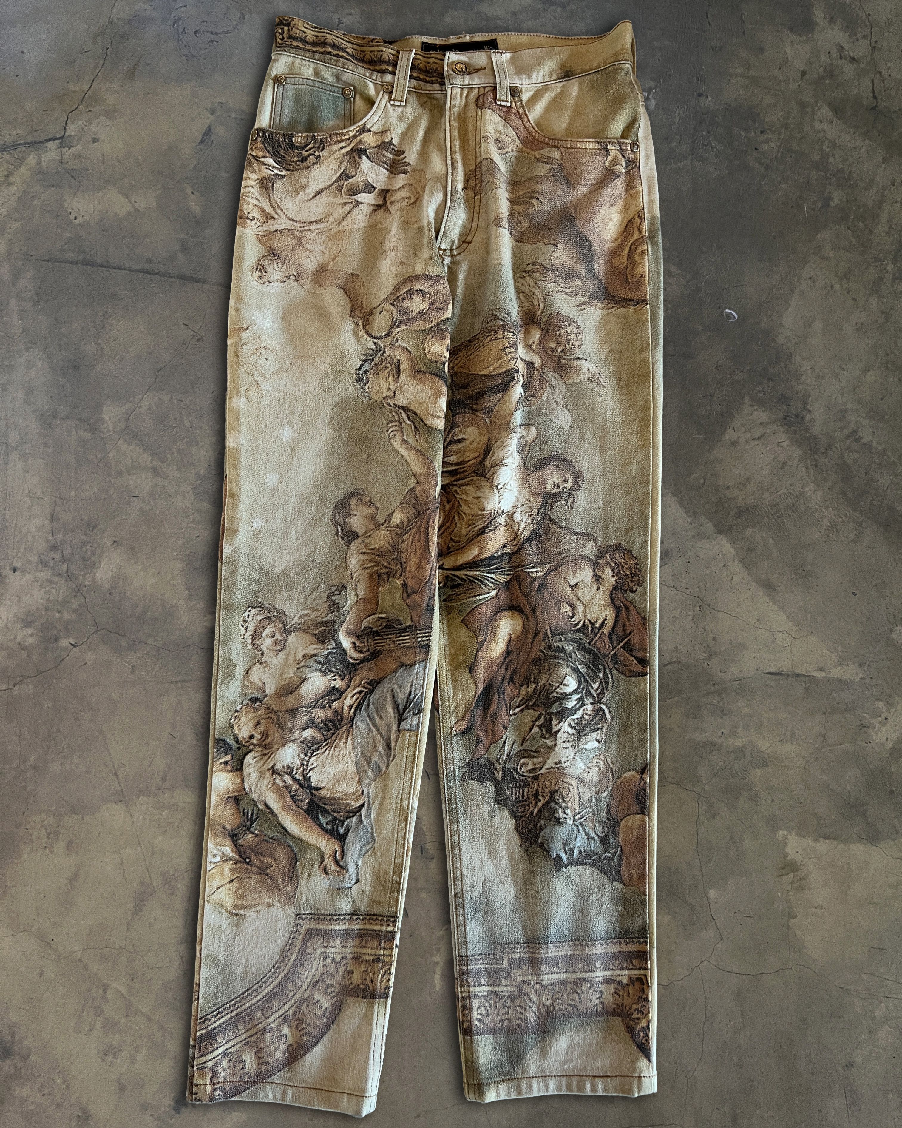 Roberto Cavalli ROBERTO CAVALLI RUNWAY FW1994 RENAISSANCE JEANS Size US 29 - 1 Thumbnail