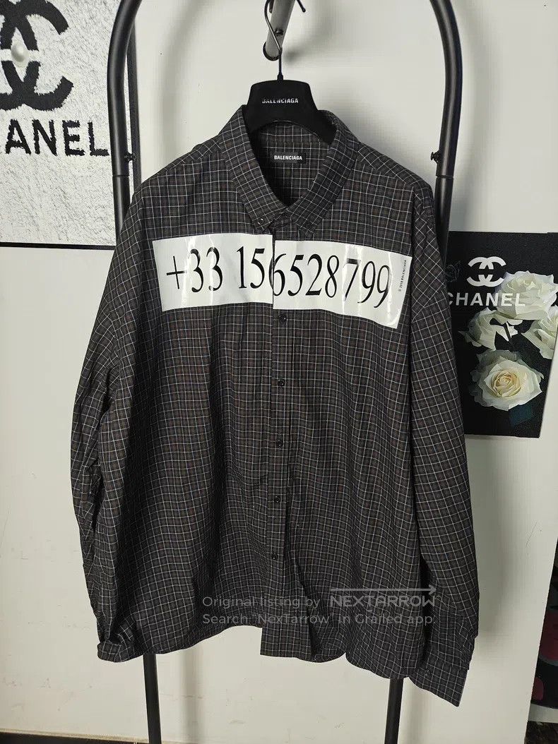 Balenciaga Balenciaga Embroidered Logo Shirt Size US S / EU 44-46 / 1 - 1 Thumbnail