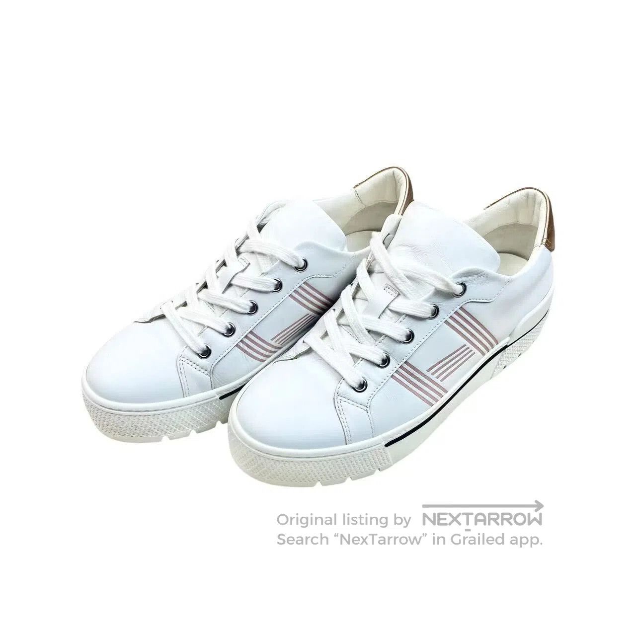 Hermes Hermes Color-blocked big H white shoes| Size US 7.5 / IT 37.5 - 1 Thumbnail