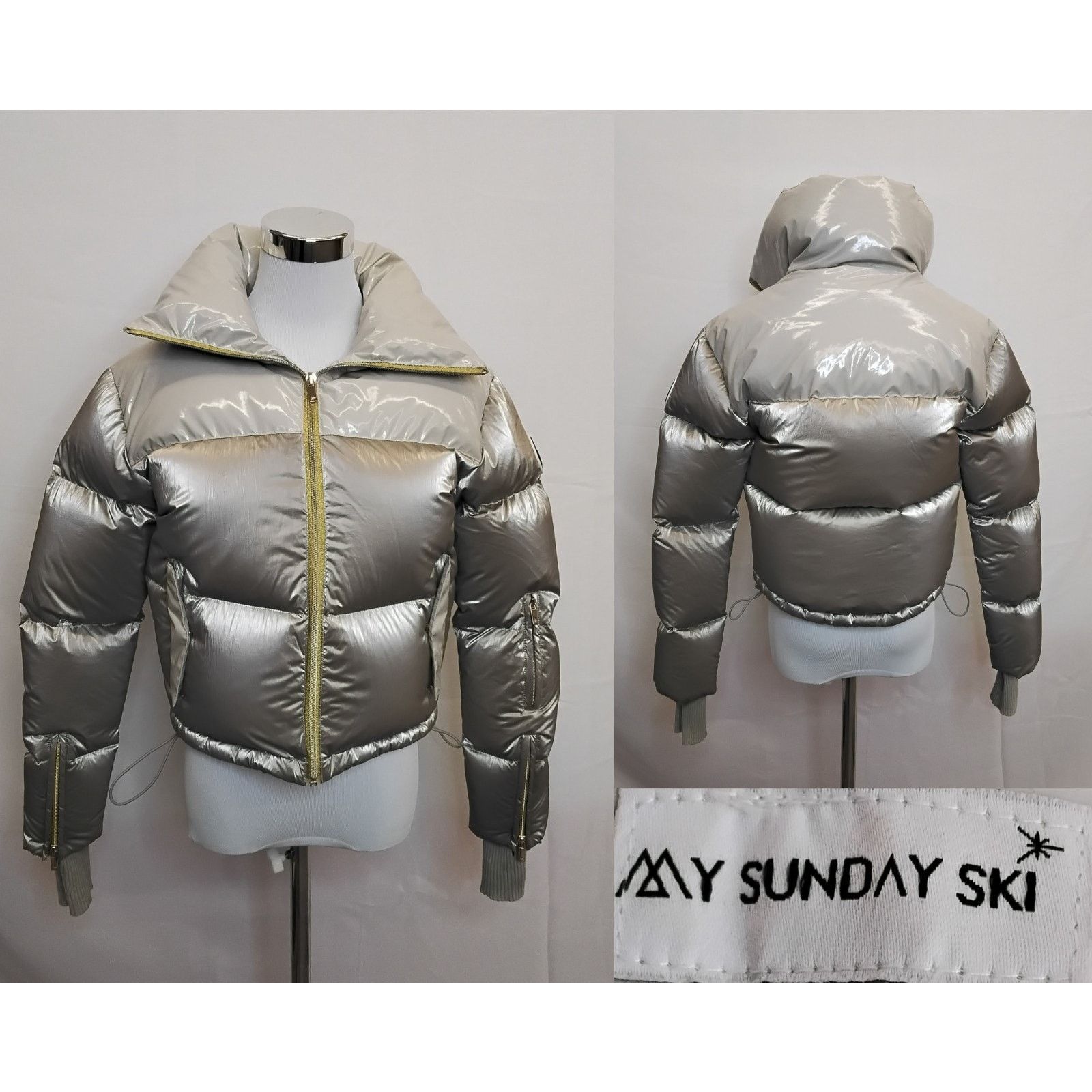 Other My Sunday Ski Down Jacket Women's Small Gray Shimmer #W4652 Size S / US 4 / IT 40 - 1 Thumbnail