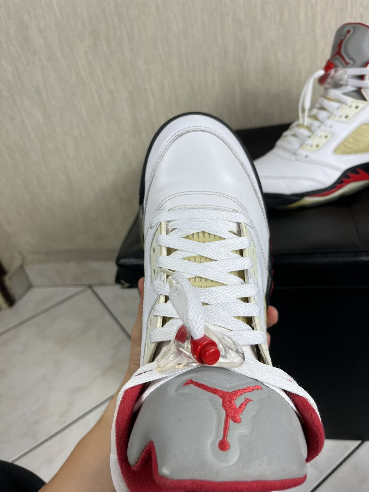 Jordan Brand × Nike × Vintage Vintage OG Nike air Jordan 5 V fire red sneakers 2012 retro Size US 7.5 / EU 40-41 - 11 Thumbnail