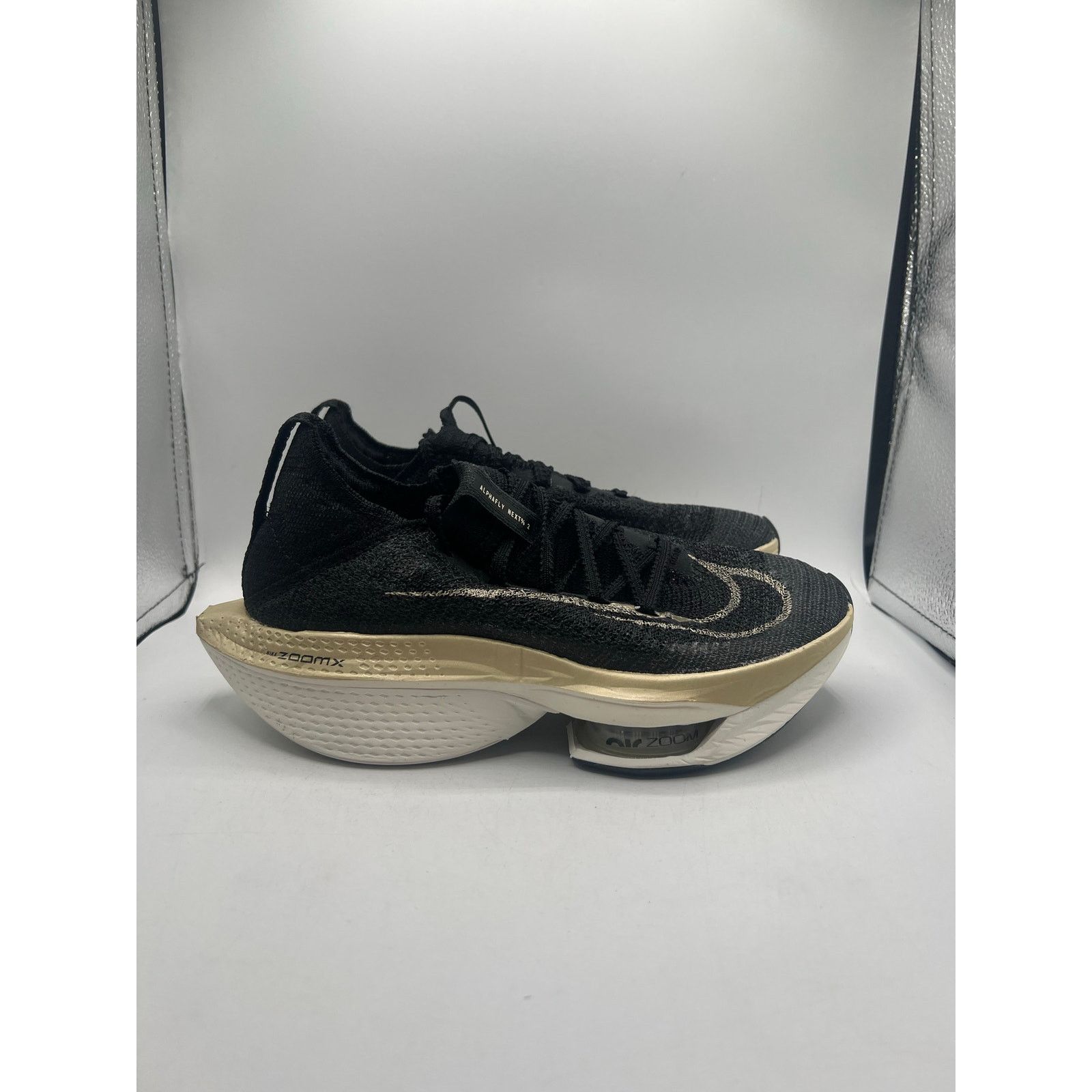 Nike Nike Air Zoom Alphafly NEXT% 2 “Black Metallic Gold Grain” Size US 6 / IT 36 - 3 Thumbnail