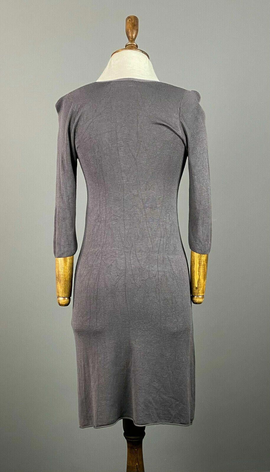 Kokaine Ladies Kookai Grey V-Neck Knee Leght A-Line Dress Size 0 Size XS / US 0-2 / IT 36-38 - 7 Thumbnail