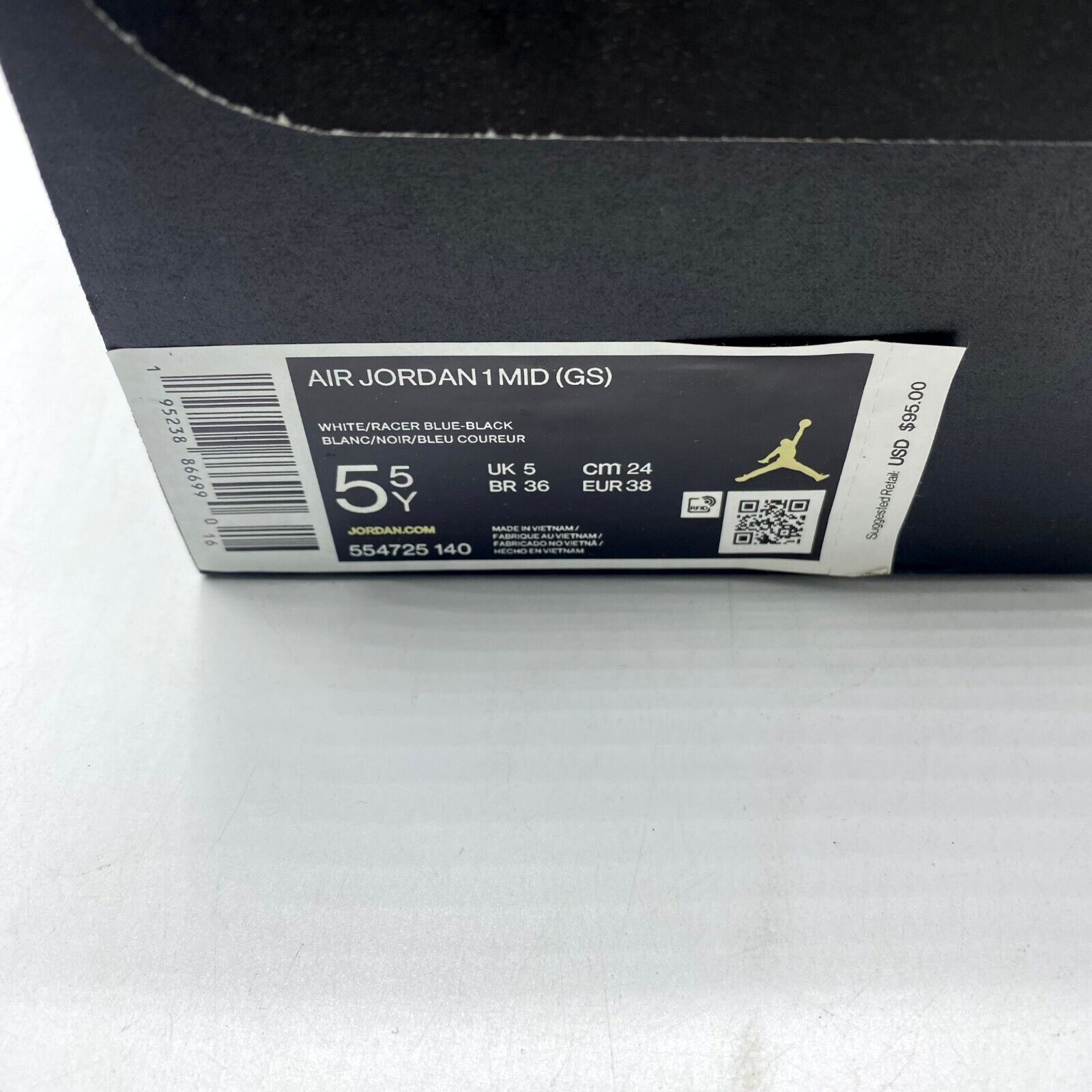 Nike NEW Nike Air Jordan 1 Mid GS Racer Blue 554725-140 Youth Size US 5.5 / EU 38 - 9 Thumbnail