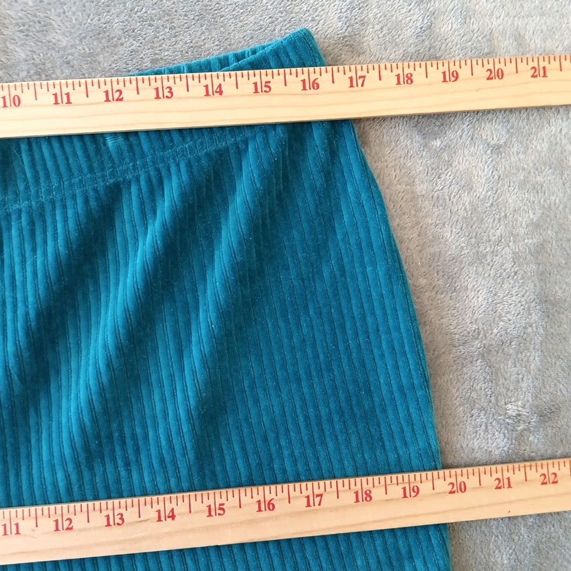 Vintage LuLaRoe Kylie Pants Womens Large Blue Turquoise Flared Pull On Corduroy New Size 36" / US 14 / IT 50 - 3 Thumbnail