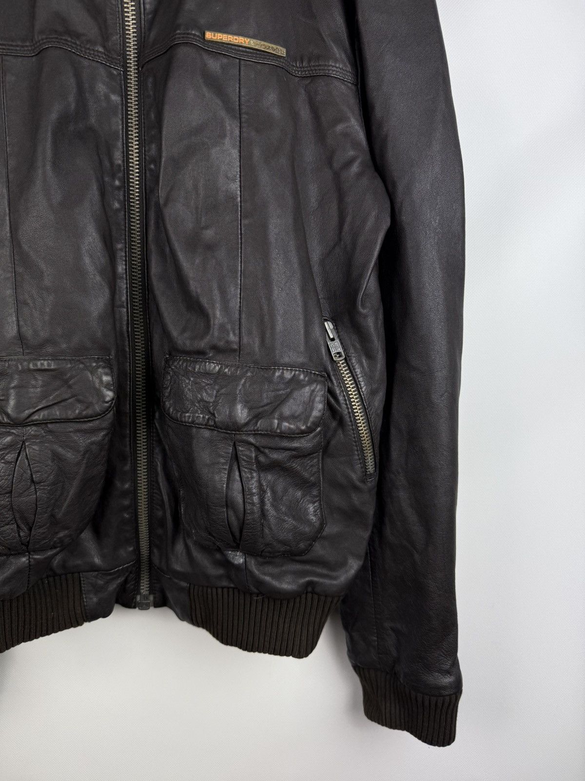 Superdry Superdry Japan Men’s Leather Bomber Jacket Size XL Size US XL / EU 56 / 4 - 7 Thumbnail