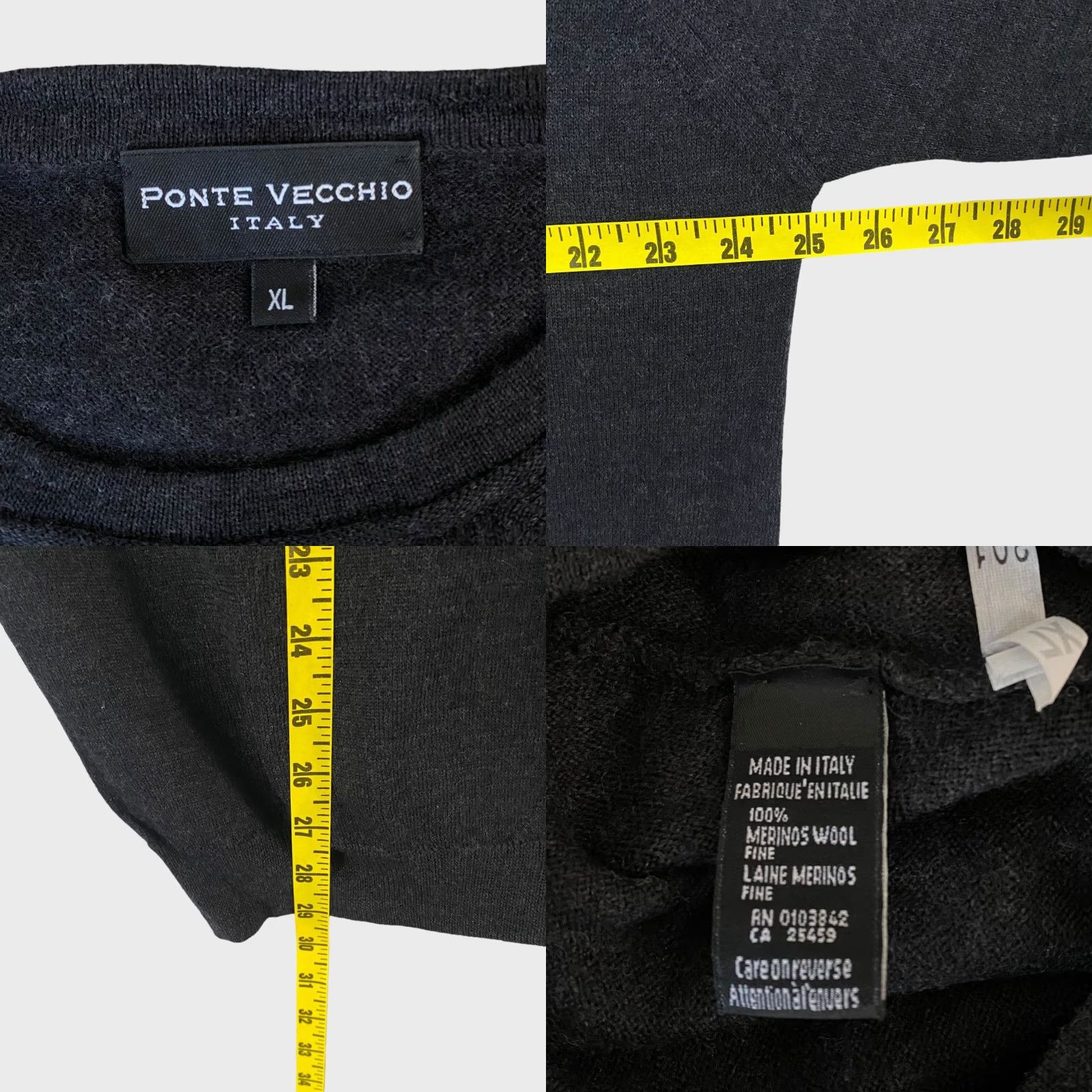 Vintage Ponte Vecchio Crewneck Sweater Gray Men's XL Merino Wool Pullover Long-Sleeve Size US XL / EU 56 / 4 - 8 Thumbnail