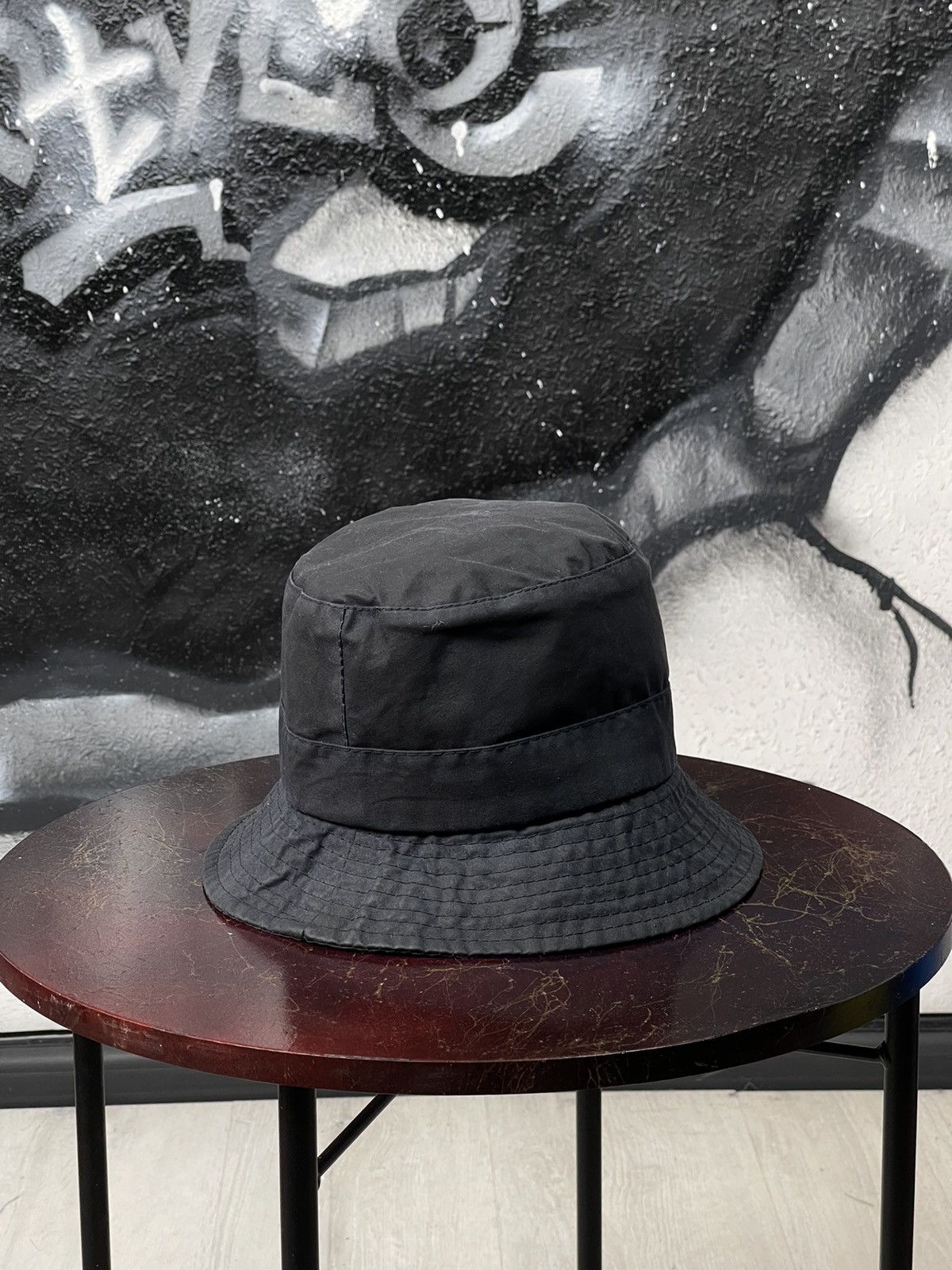 Barbour Barbour Vintage Black Wax Bucket Hat Panama Size Small Size ONE SIZE - 6 Thumbnail