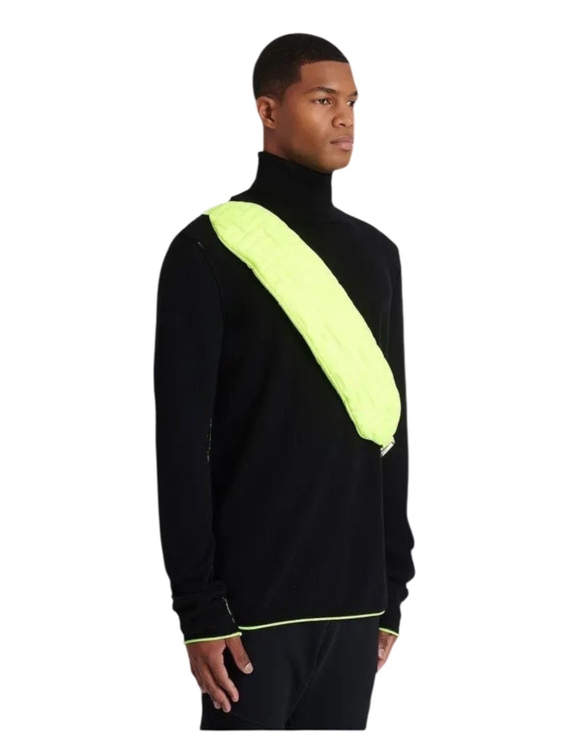 Balmain Balmain Lime-Green Embossed Nylon Belt Bag Size ONE SIZE - 7 Thumbnail