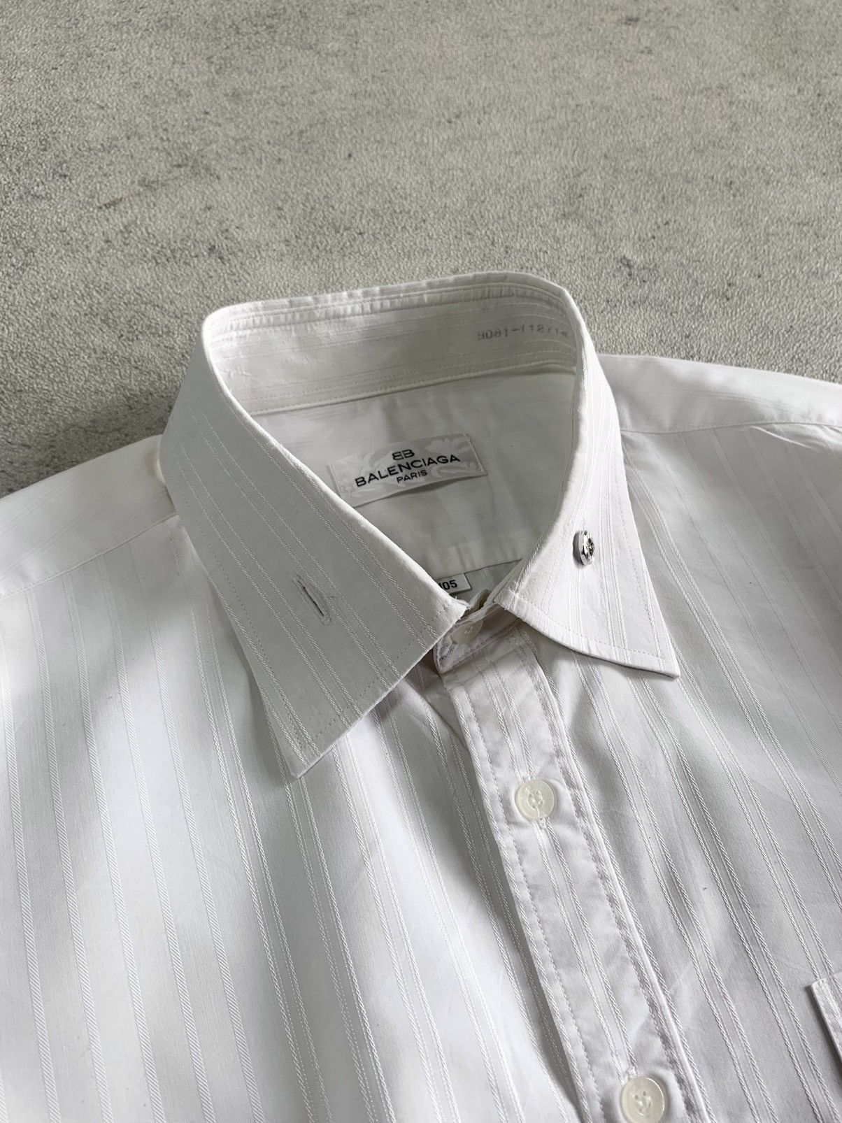 Balenciaga balenciaga stripe white on white button up shirt Size US L / EU 52-54 / 3 - 12 Thumbnail