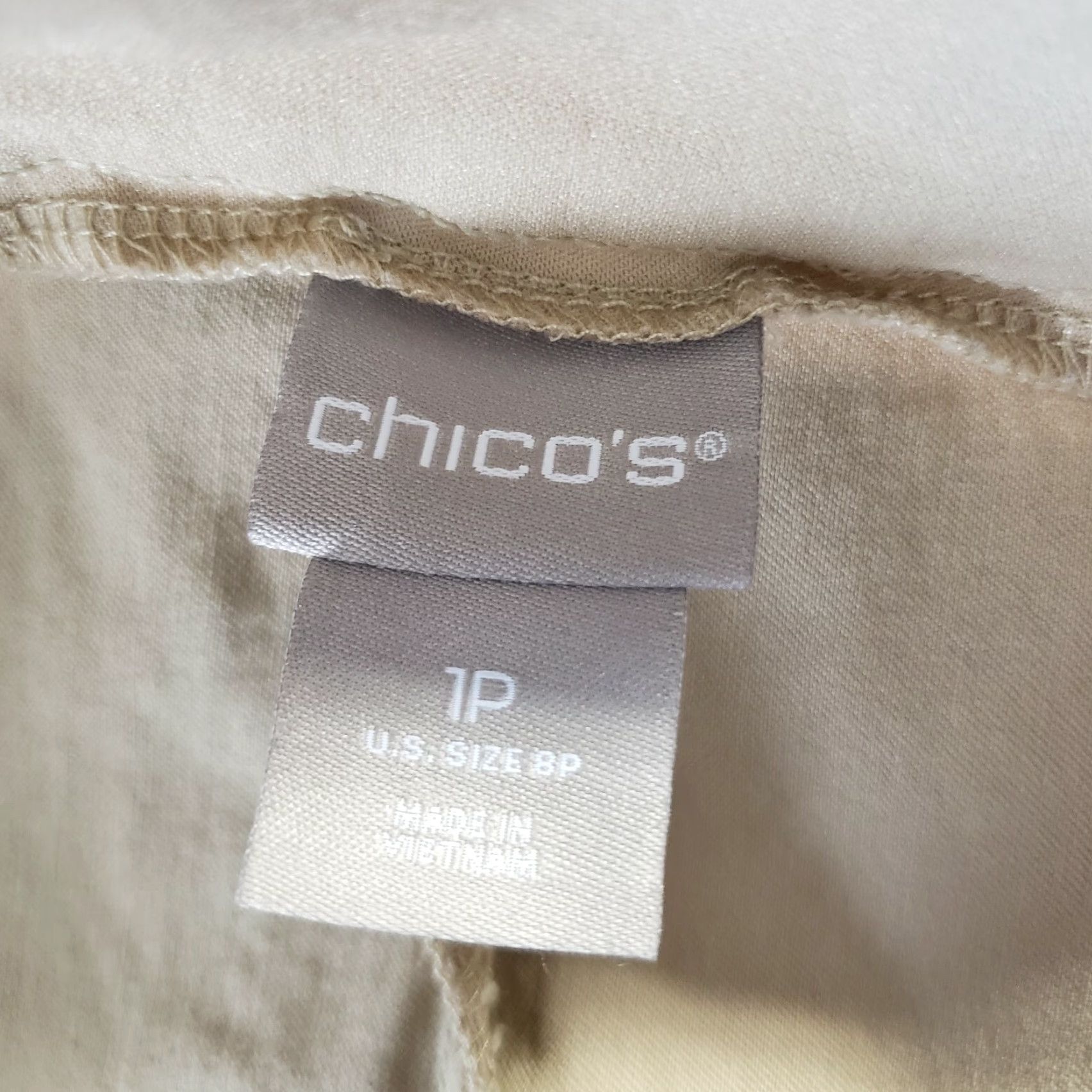 Vintage Chico's Womens Cropped Pull On Pants 8P Tan Brown Mid Rise Rayon Blend Petite Inseam 21 Style Cropped Mens Womens Girls Size 30" / US 8 / IT 44 - 5 Thumbnail