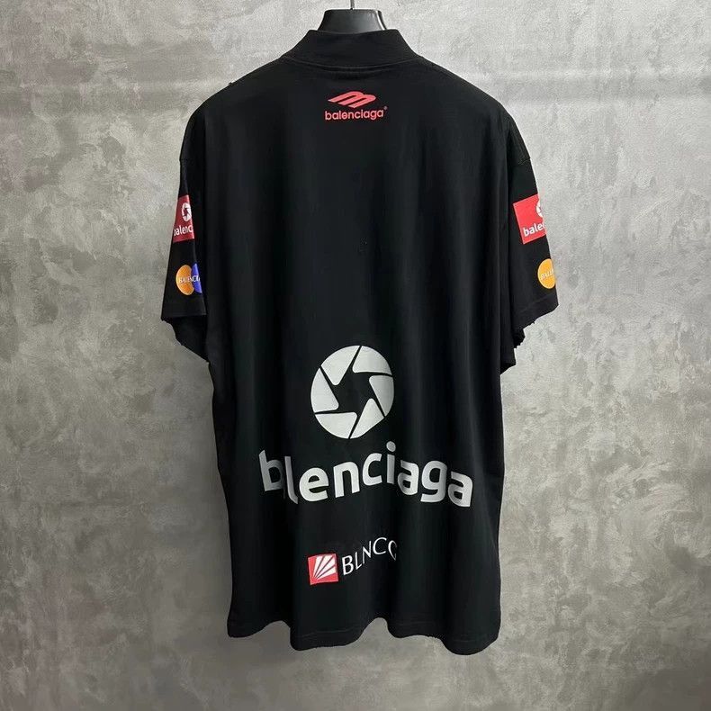 Balenciaga Balenciaga Balenciaga Black Racing Logo Short Sleeve Tee-2 Size US M / EU 48-50 / 2 - 2 Thumbnail