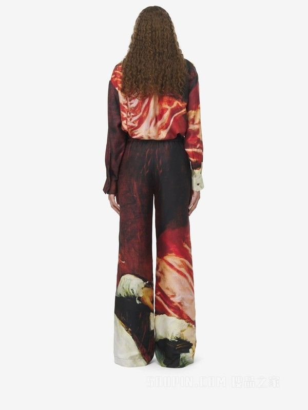 Alexander McQueen o1srvl11e0226 Twill Silk Trousers In Multicolor Size 26" / US 2 / IT 38 - 4 Thumbnail