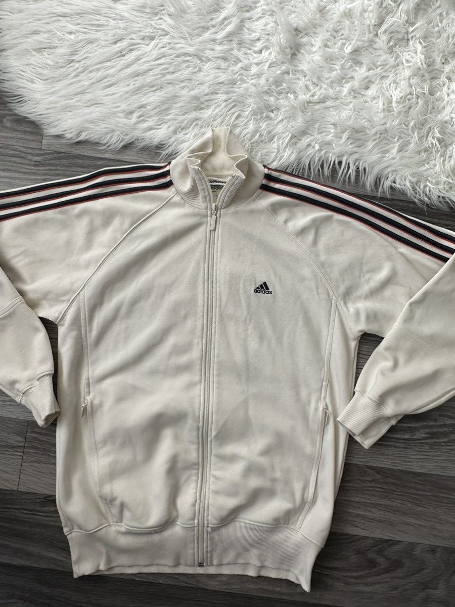 Adidas Adidas Vintage White Zip Hoodie 3 Stripes Firebird y2k hype Size US XL / EU 56 / 4 - 2 Thumbnail