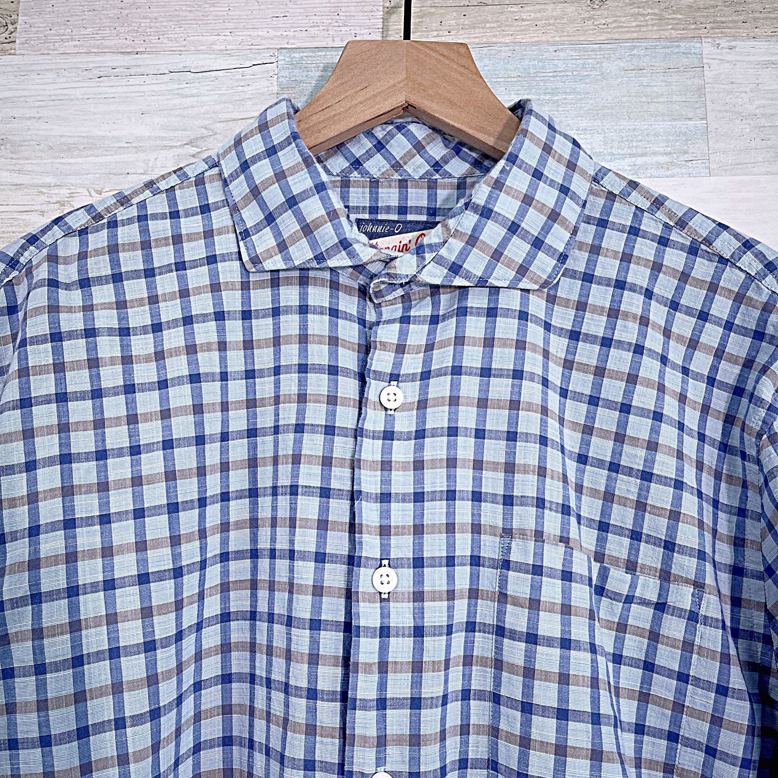 johnnie-O Johnnie O Cotton Lawn Button Front Shirt Blue Mens Medium Size US M / EU 48-50 / 2 - 2 Thumbnail