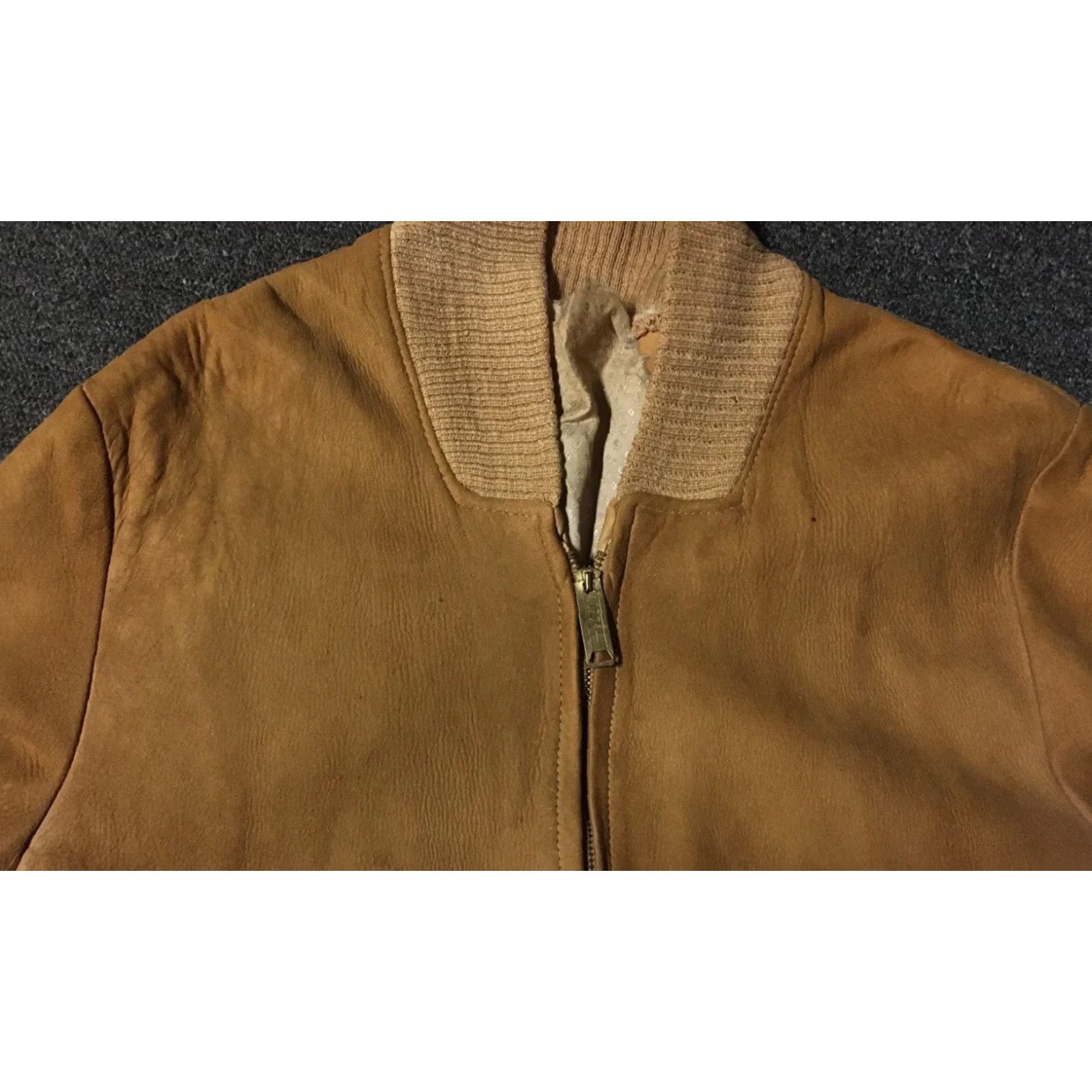 Vintage VINTAGE 50s Suede Bomber Jacket S Brown Distress Zip Conmatic Cowboy Biker Grunge Size US S / EU 44-46 / 1 - 4 Thumbnail