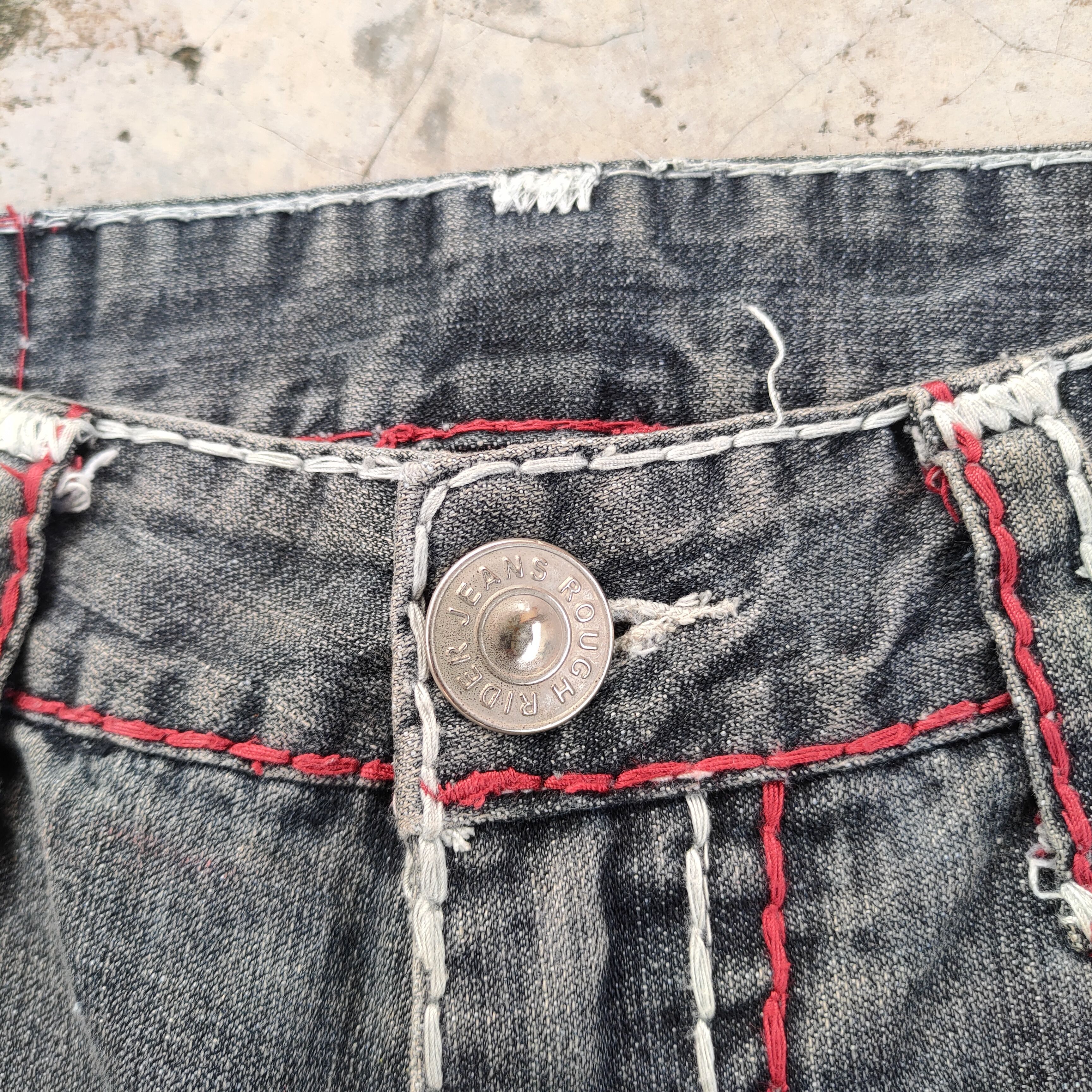 Japanese Brand W33 VINTAGE ROUGH RIDER FADED DISTRESSED DENIM JEAN PANTS Size US 33 - 7 Thumbnail