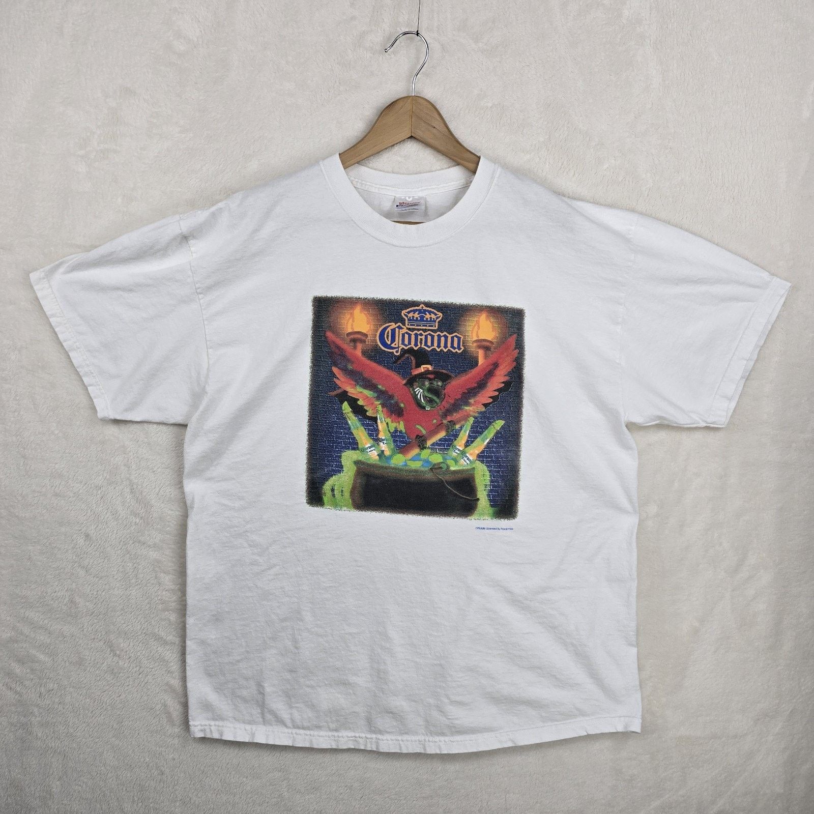 Hanes Vintage Corona Beer Shirt XL Halloween Parrot Witch Brewing Size US XL / EU 56 / 4 - 2 Thumbnail