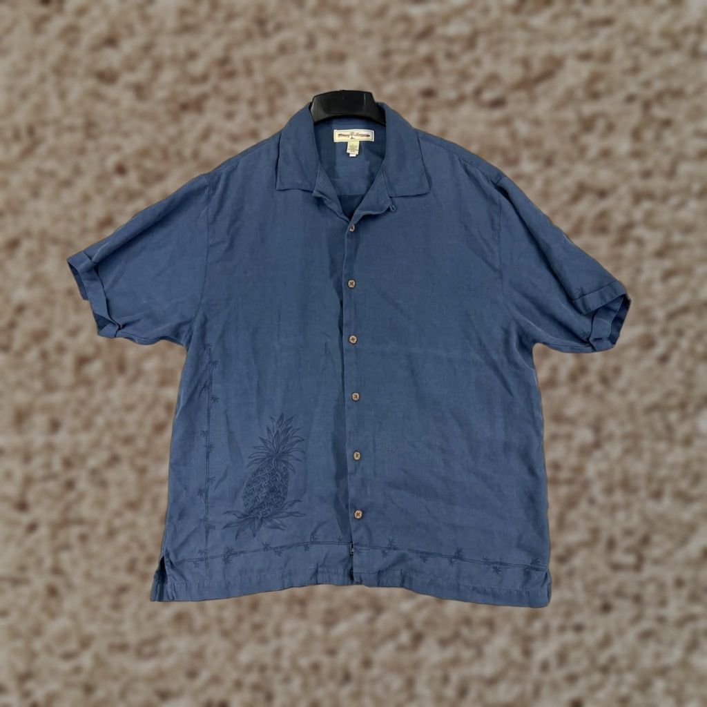 Tommy Bahama Tommy Bahama Shirt Men Large Blue Pineapple Button Up Hawaiian Silk Vacation Size US L / EU 52-54 / 3 - 1 Thumbnail