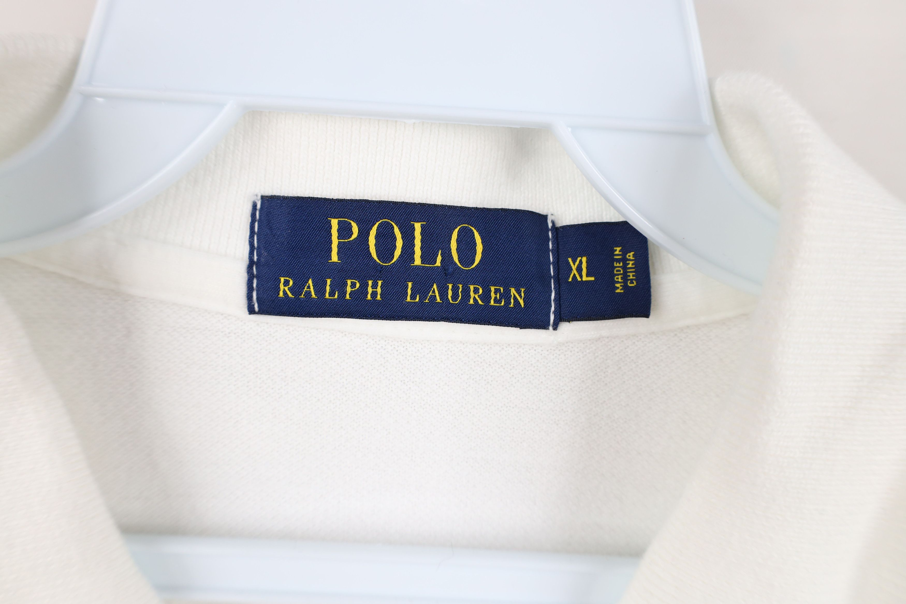 Ralph Lauren Vintage Ralph Lauren Pique Cotton Knit Golf Polo Shirt White Size US XL / EU 56 / 4 - 6 Thumbnail