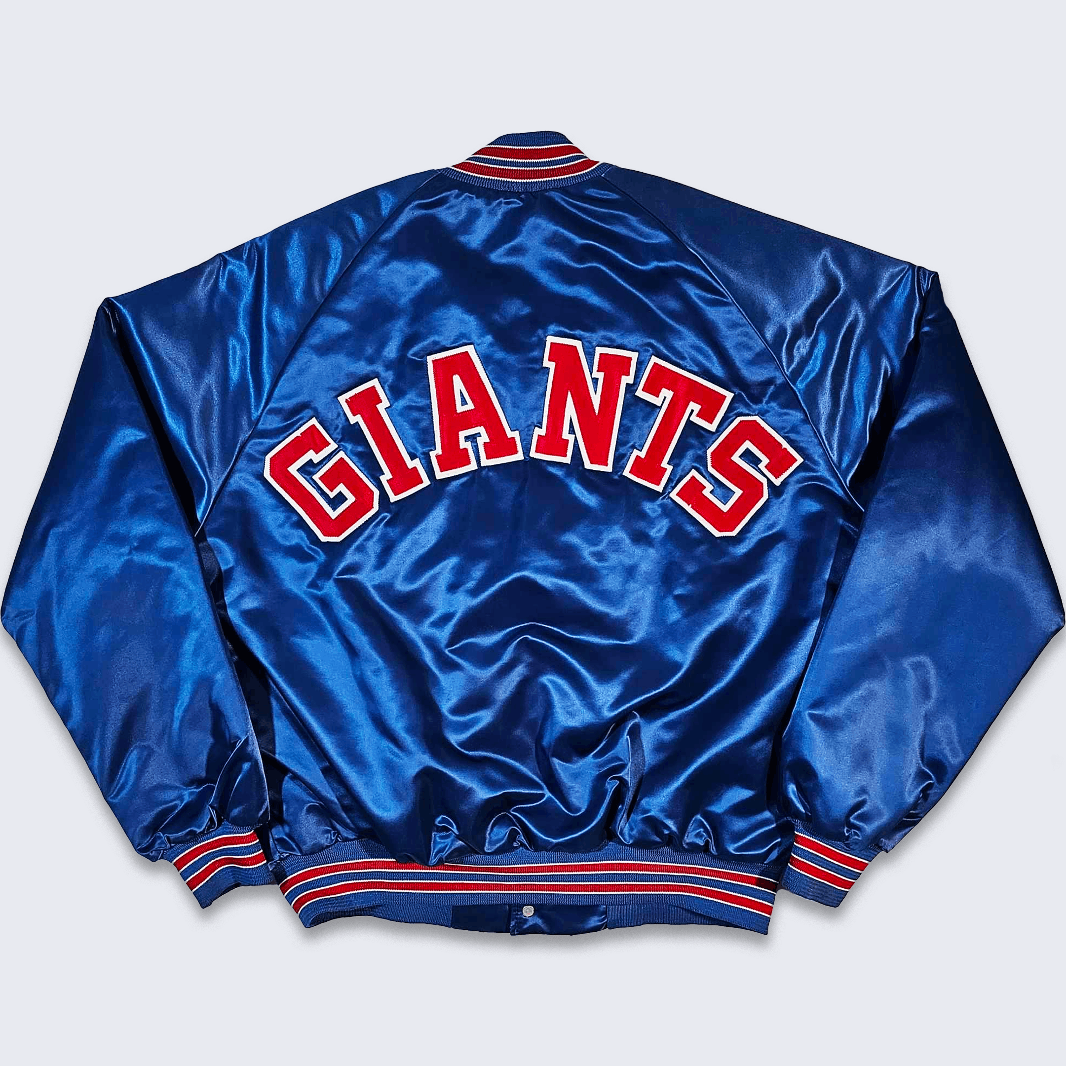 Chalk Line NFL Vintage New York Giants Vintage 80s Chalk Line Satin Bomber Jacket Grailed