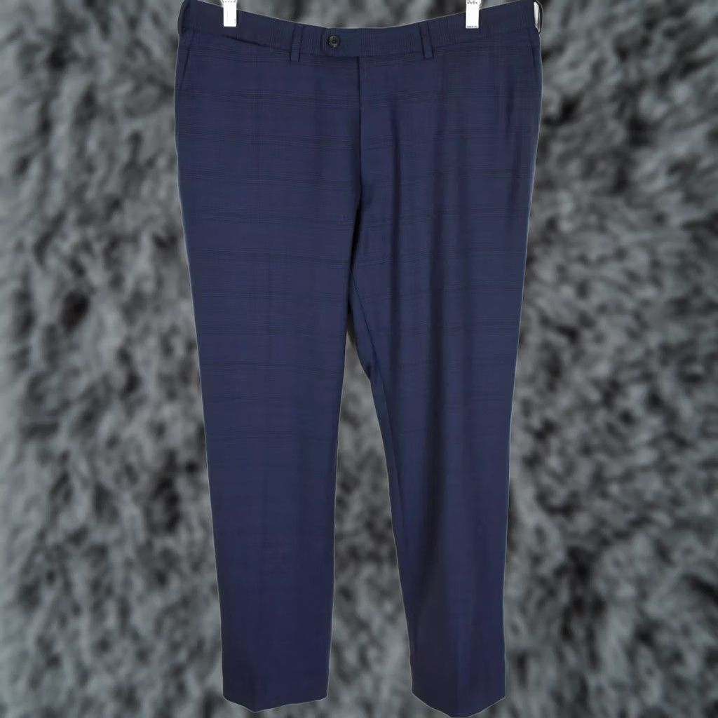 Suitsupply Suitsupply Sienna Trousers Slim Wool Plaid Blue Men UK 44 / W38 Sizes/Measurements Included Size US 44 / EU 60 - 1 Thumbnail