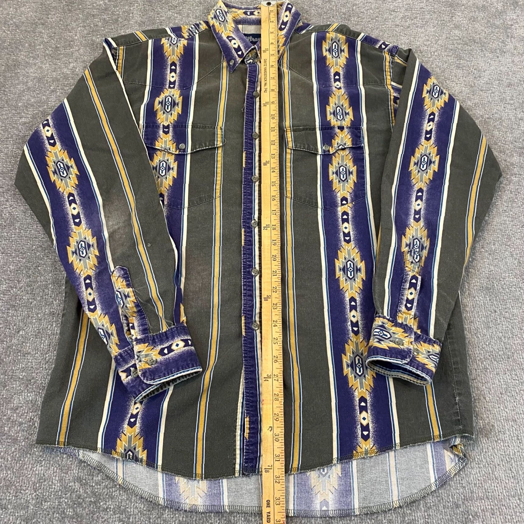 Wrangler WRANGLER Shirt Mens Large Southwestern Aztec Rodeo Rockability Button Down L/S Size US L / EU 52-54 / 3 - 4 Thumbnail