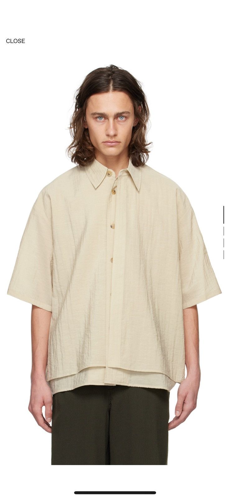 image of Le17Septembre Double Layer Shirt in Beige, Men's (Size Medium)
