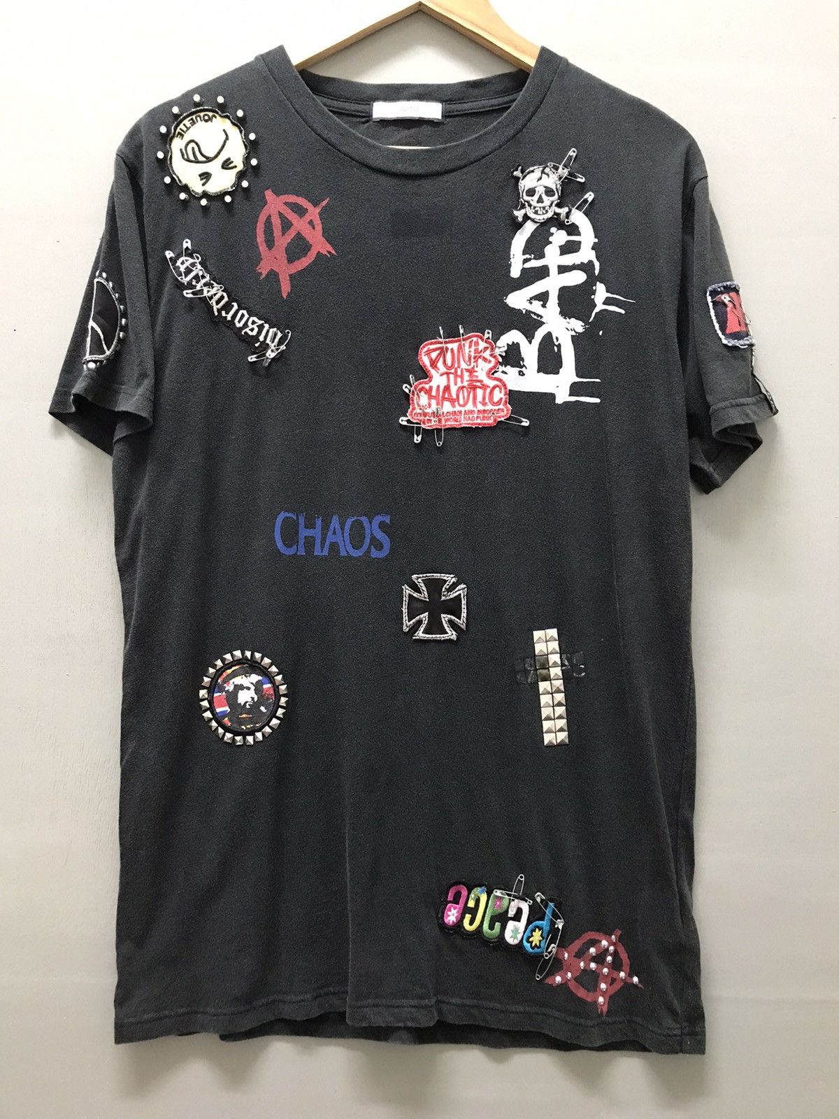 Anarchy Metal Studded Punked tee Goth Chaos