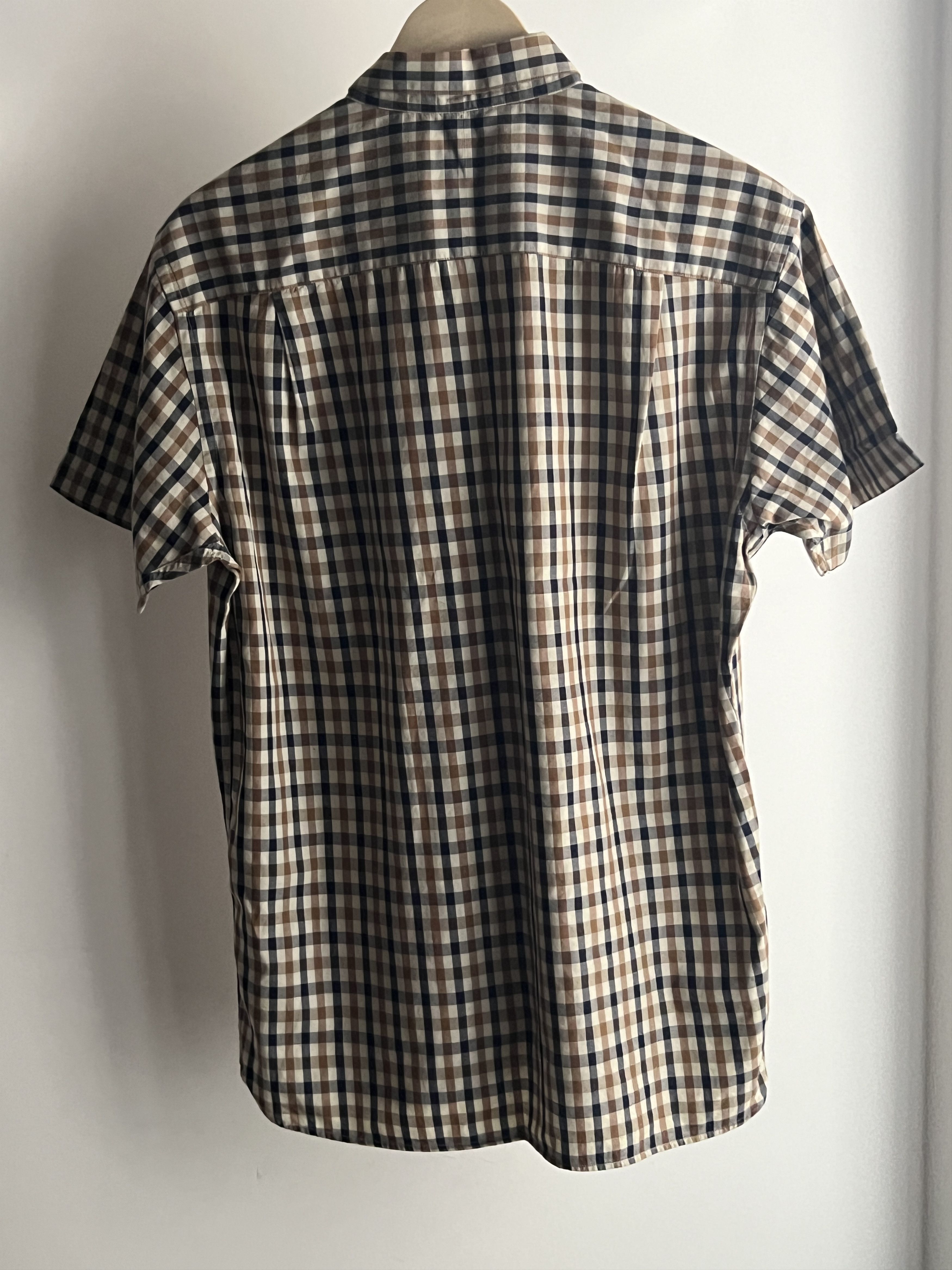 Aquascutum × Vintage Vintage Aquascutum Short Sleeve Classic Check Shirt Size US L / EU 52-54 / 3 - 8 Thumbnail